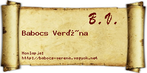 Babocs Veréna névjegykártya